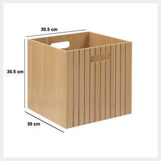 Boîte de rangement 31 x 31 en bois TASSO - Beige