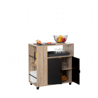 Desserte de rangement avec portes en bois ALIAJ - Beige