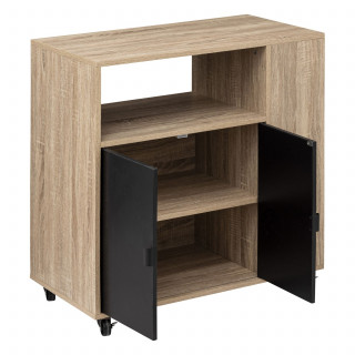 Desserte de rangement avec portes en bois ALIAJ - Beige
