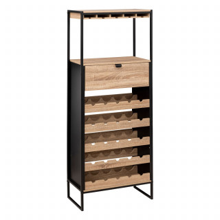 Meuble bar avec rack pour 25 bouteilles en bois ALIAJ - Noir