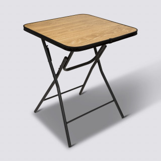 Table pliante renforcée en bois et métal FOLDA - Beige et noir