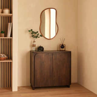 Miroir organique en bois LIVIA - 75 x 45 cm - Beige