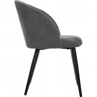 Lot de 4 chaises en velours côtelé CELESTE - Gris foncé