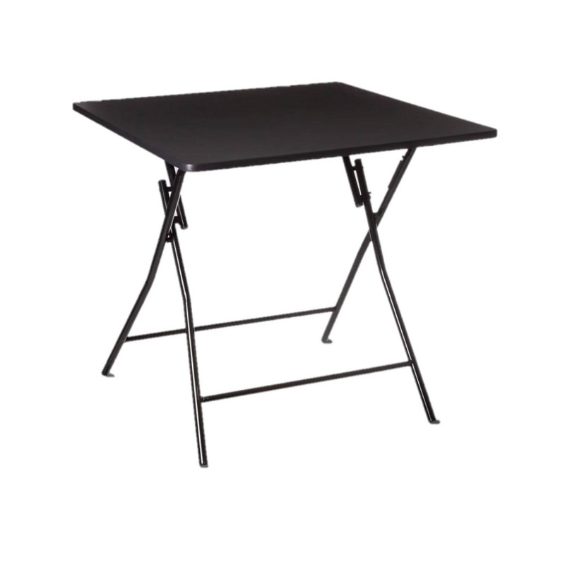 Table d'appoint pliable en métal pour 4 personnes - Noir