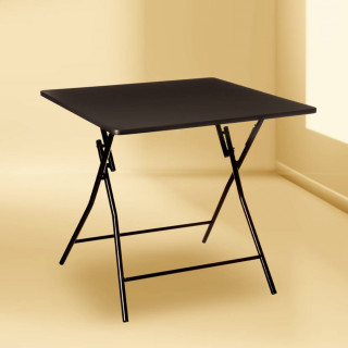 Table d'appoint pliable en métal pour 4 personnes - Noir