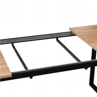 Table à manger extensible effet chêne pour 6 à 8 personnes ALIAJ - Beige