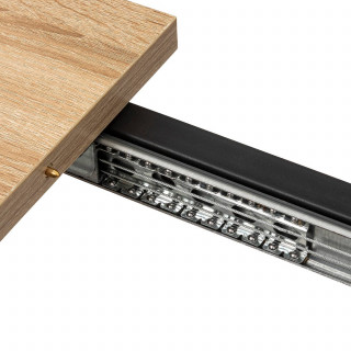 Table à manger extensible effet chêne pour 6 à 8 personnes ALIAJ - Beige