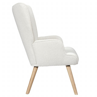 Fauteuil de salon en bouclette RHEA - Blanc