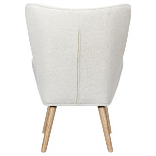 Fauteuil de salon en bouclette RHEA - Blanc