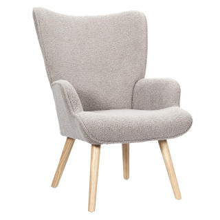 Fauteuil de salon en bouclette RHEA - Taupe