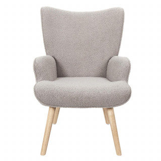 Fauteuil de salon en bouclette RHEA - Taupe