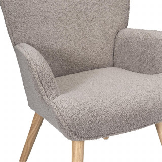 Fauteuil de salon en bouclette RHEA - Taupe