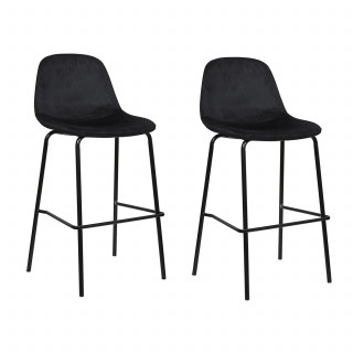 Lot de 2 chaises de bar GIULIA - Noir