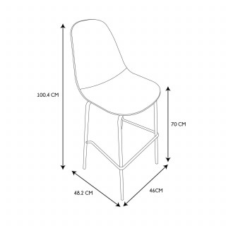 Lot de 2 chaises de bar GIULIA - Noir