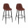 Lot de 2 chaises de bar côtelées SCOTT - Terracotta