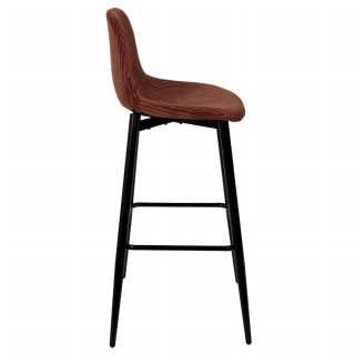 Lot de 2 chaises de bar côtelées SCOTT - Terracotta