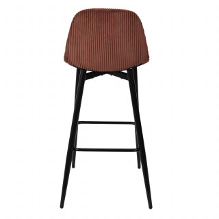 Lot de 2 chaises de bar côtelées SCOTT - Terracotta