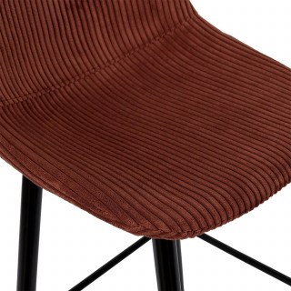 Lot de 2 chaises de bar côtelées SCOTT - Terracotta