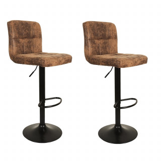 Lot de 2 chaises de bar réglables DOWNTOWN - Marron