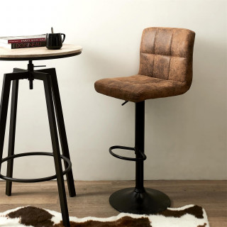 Lot de 2 chaises de bar réglables DOWNTOWN - Marron