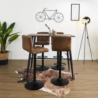 Lot de 2 chaises de bar réglables DOWNTOWN - Marron