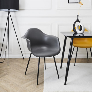 Lot de 4 fauteuils GUSTAV - Gris foncé