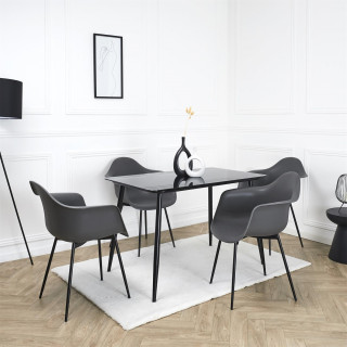 Lot de 4 fauteuils GUSTAV - Gris foncé