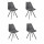 Lot de 4 chaises avec coussin ATOME - Gris foncé