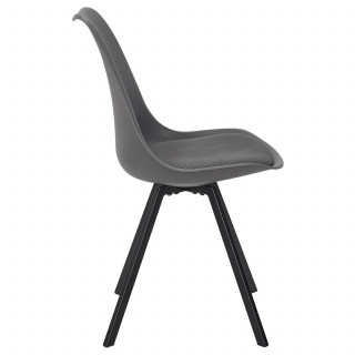 Lot de 4 chaises avec coussin ATOME - Gris foncé