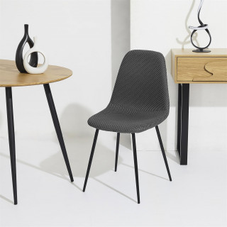 Lot de 4 chaises ATOME - Gris foncé