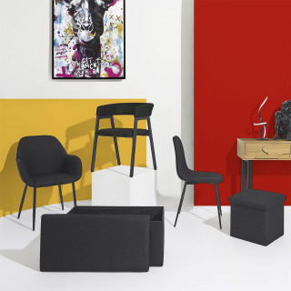 Lot de 4 chaises ATOME - Noir