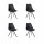 Lot de 4 chaises avec coussin ATOME - Noir
