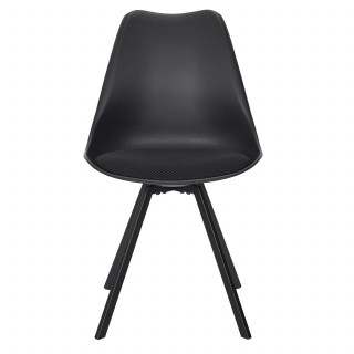 Lot de 4 chaises avec coussin ATOME - Noir