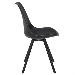 Lot de 4 chaises avec coussin ATOME - Noir