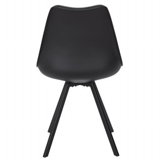 Lot de 4 chaises avec coussin ATOME - Noir