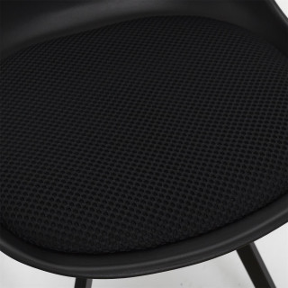 Lot de 4 chaises avec coussin ATOME - Noir