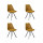Lot de 4 chaises avec coussin ATOME - Jaune