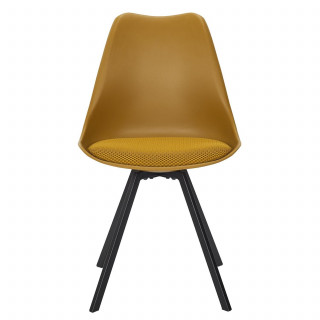 Lot de 4 chaises avec coussin ATOME - Jaune