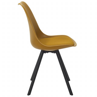 Lot de 4 chaises avec coussin ATOME - Jaune