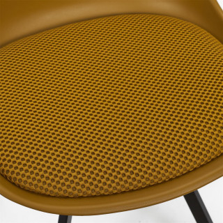 Lot de 4 chaises avec coussin ATOME - Jaune