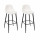 Lot de 2 chaises de bar côtelées SCOTT - Blanc