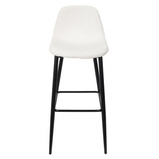 Lot de 2 chaises de bar côtelées SCOTT - Blanc