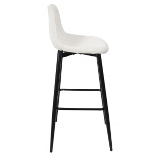 Lot de 2 chaises de bar côtelées SCOTT - Blanc
