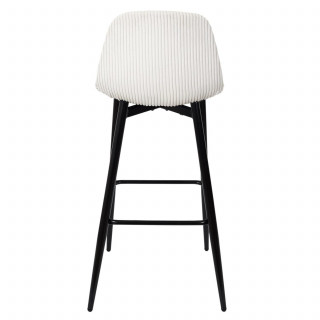Lot de 2 chaises de bar côtelées SCOTT - Blanc