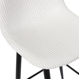 Lot de 2 chaises de bar côtelées SCOTT - Blanc