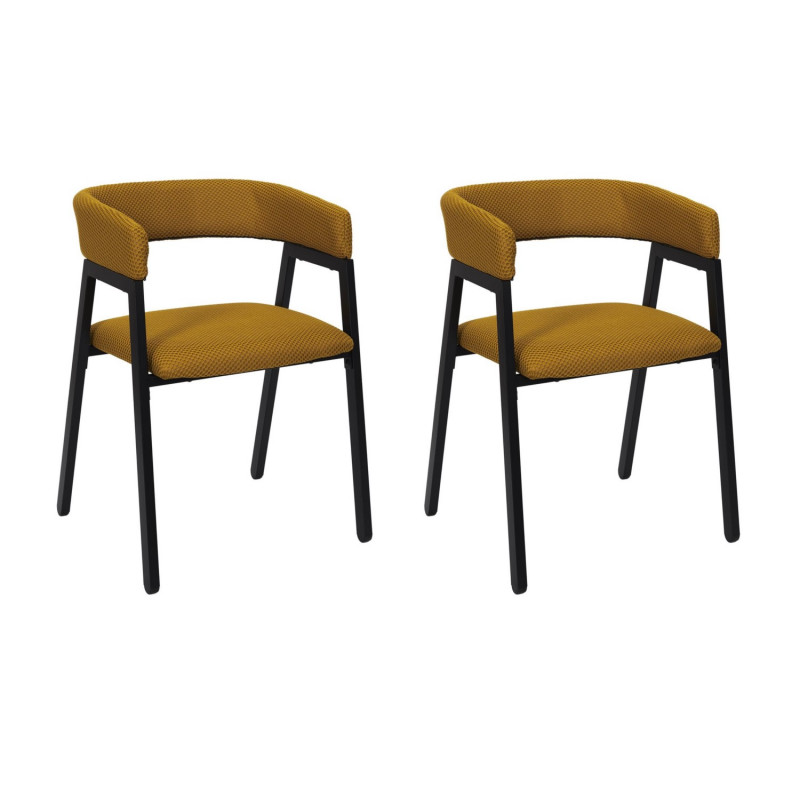 Lot de 2 fauteuils design ATOME - Jaune