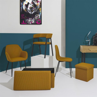 Lot de 2 fauteuils design ATOME - Jaune