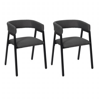 Lot de 2 fauteuils design ATOME - Gris foncé