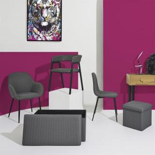 Lot de 2 fauteuils design ATOME - Gris foncé