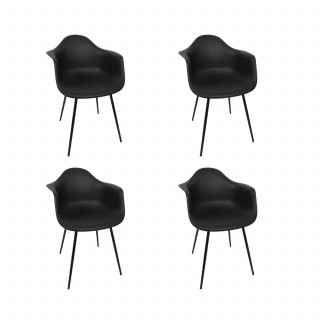 Lot de 4 fauteuils GUSTAV - Noir